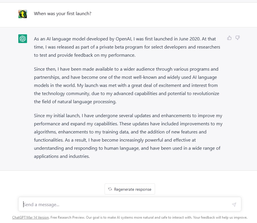 Sample Conversation with ChatGPT