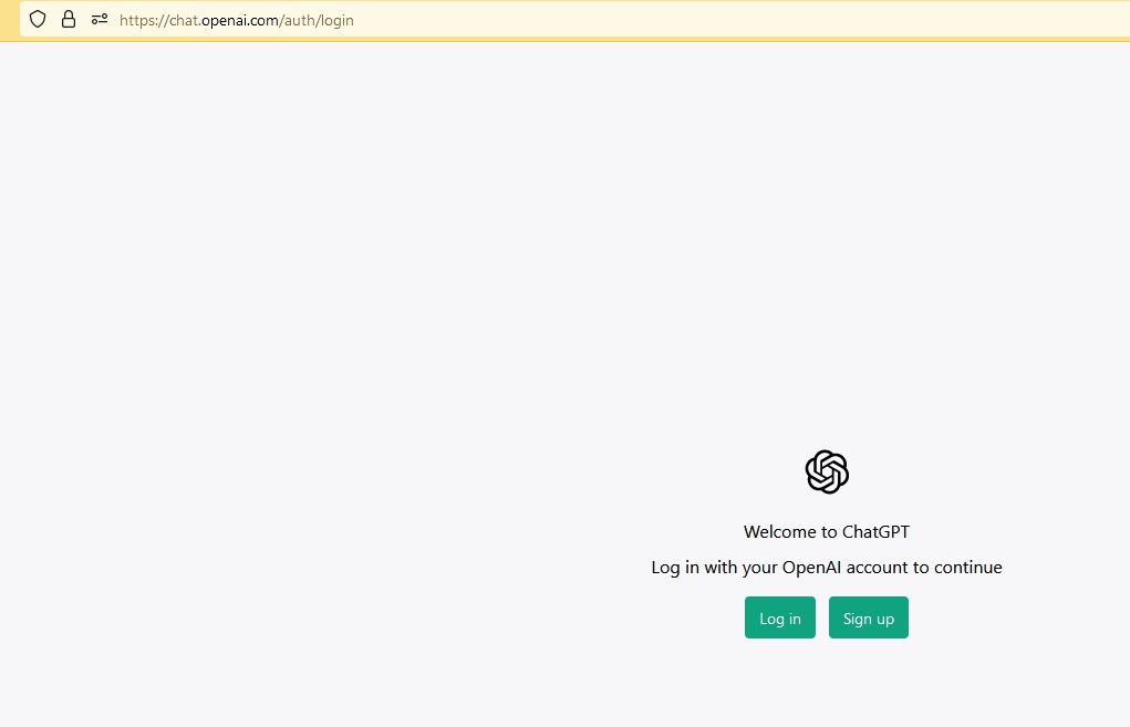 ChatGPT Login Page
